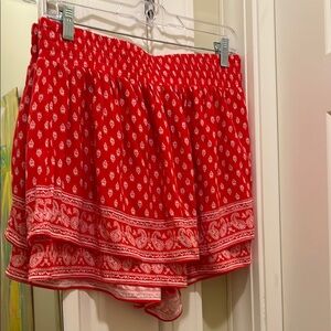 Gianni Bini skort with smocked waist and tiered skirt over shorts (small/medium)